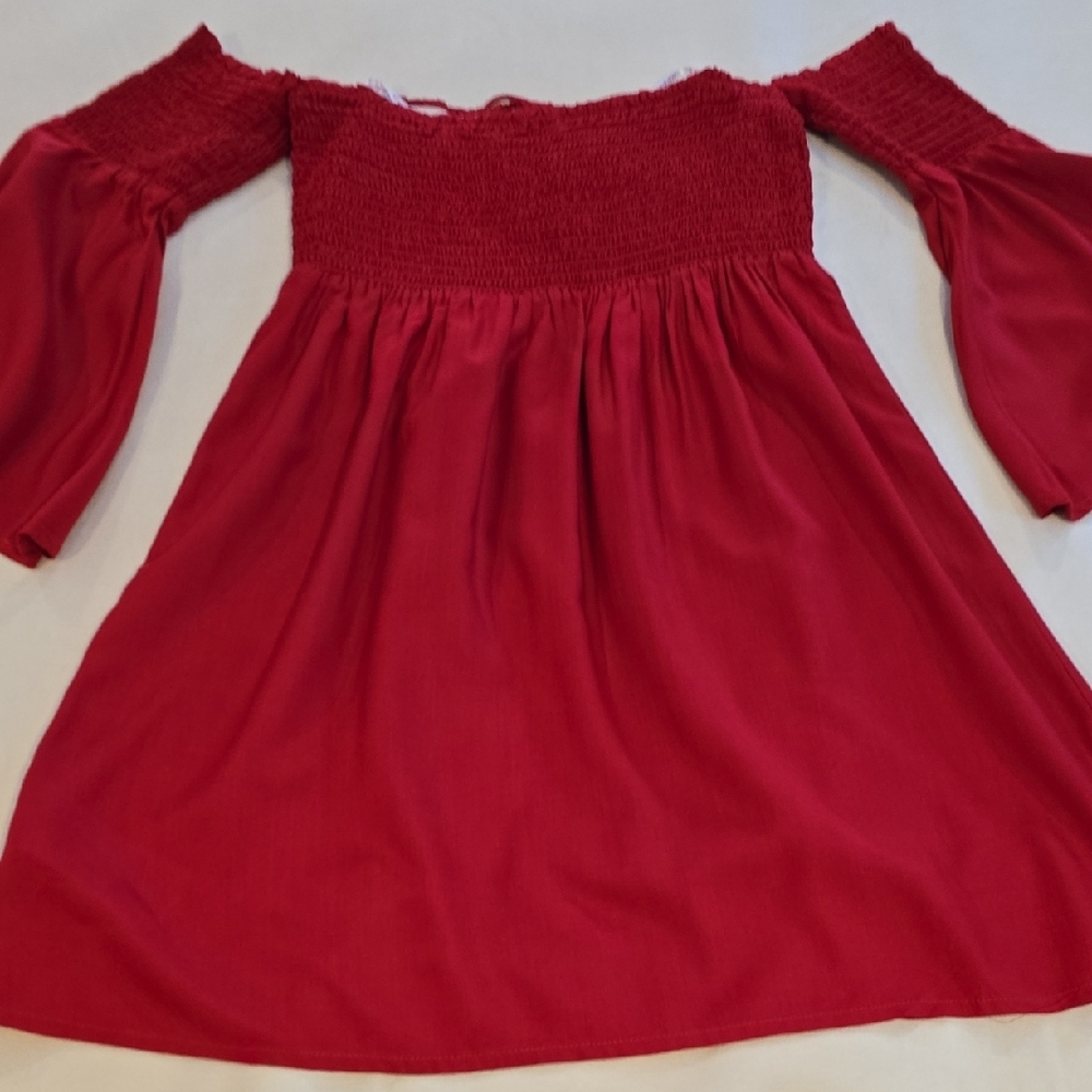 Guess Red Off-Shoulder Mini Dress - Picture 10 of 11